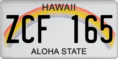 HI license plate ZCF165