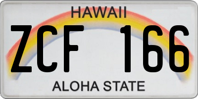 HI license plate ZCF166