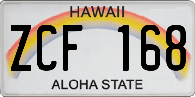 HI license plate ZCF168