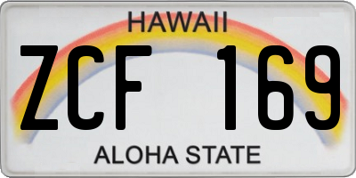 HI license plate ZCF169
