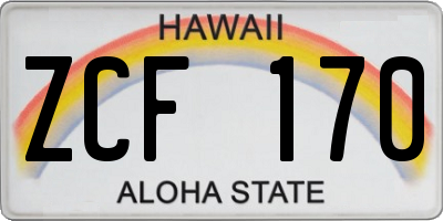 HI license plate ZCF170
