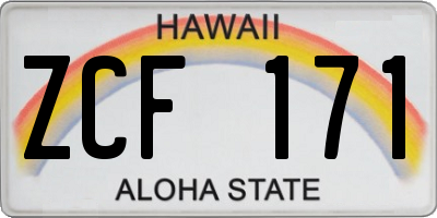 HI license plate ZCF171