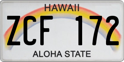 HI license plate ZCF172