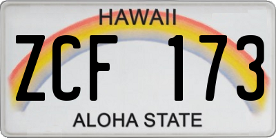 HI license plate ZCF173