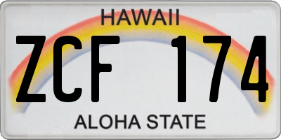 HI license plate ZCF174