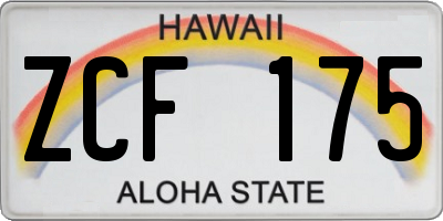HI license plate ZCF175