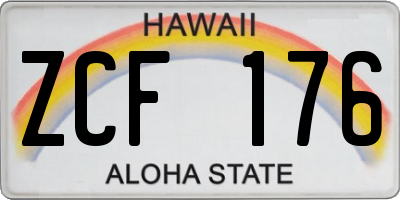 HI license plate ZCF176