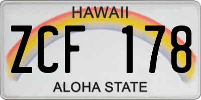 HI license plate ZCF178