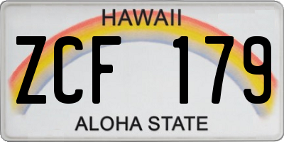 HI license plate ZCF179