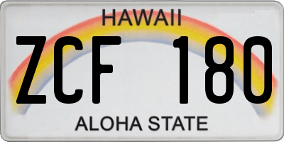 HI license plate ZCF180