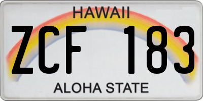 HI license plate ZCF183