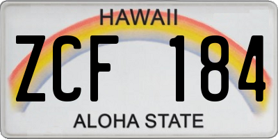 HI license plate ZCF184