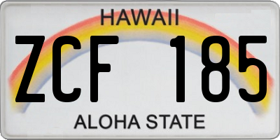 HI license plate ZCF185