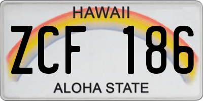 HI license plate ZCF186