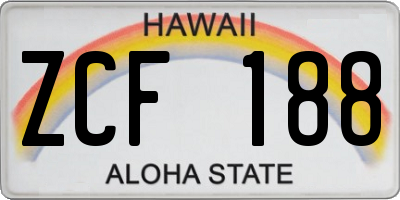HI license plate ZCF188