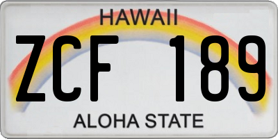 HI license plate ZCF189