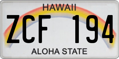 HI license plate ZCF194