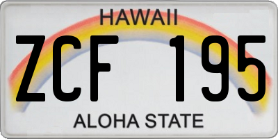 HI license plate ZCF195