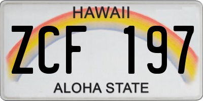 HI license plate ZCF197