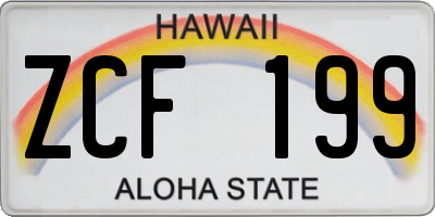 HI license plate ZCF199