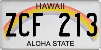 HI license plate ZCF213