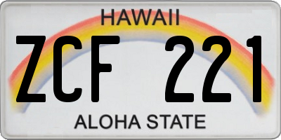 HI license plate ZCF221