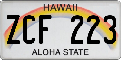 HI license plate ZCF223