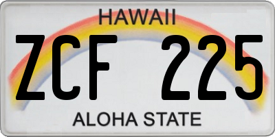 HI license plate ZCF225