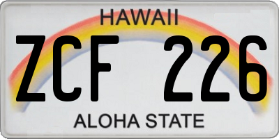 HI license plate ZCF226