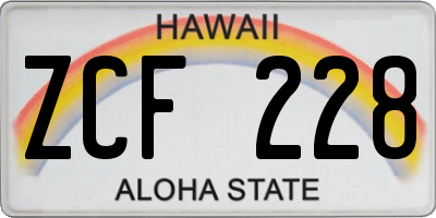 HI license plate ZCF228