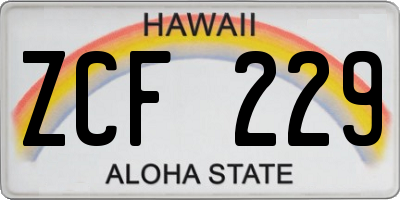 HI license plate ZCF229