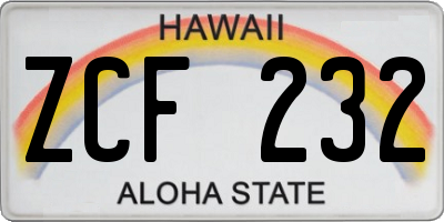 HI license plate ZCF232