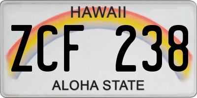 HI license plate ZCF238