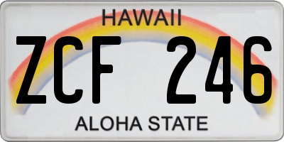 HI license plate ZCF246