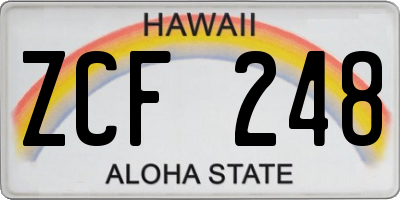 HI license plate ZCF248