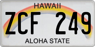 HI license plate ZCF249