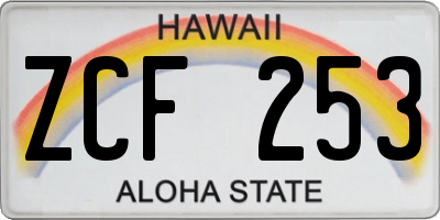HI license plate ZCF253