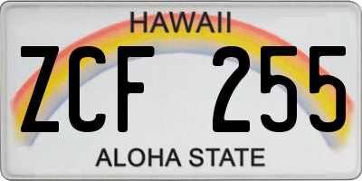 HI license plate ZCF255