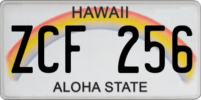 HI license plate ZCF256