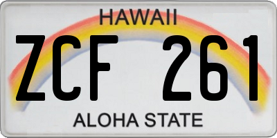 HI license plate ZCF261