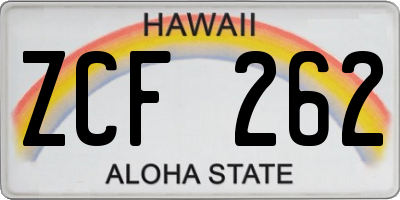 HI license plate ZCF262