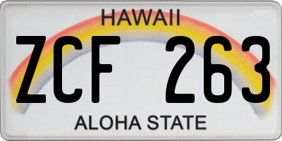 HI license plate ZCF263