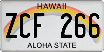 HI license plate ZCF266
