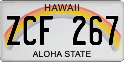 HI license plate ZCF267