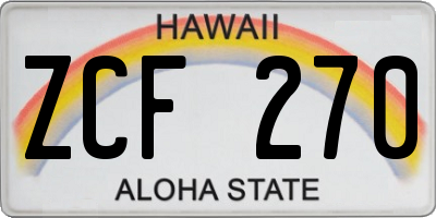HI license plate ZCF270