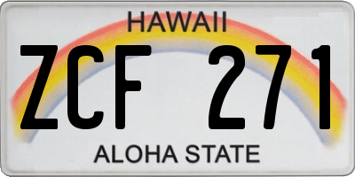 HI license plate ZCF271