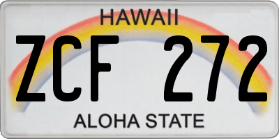HI license plate ZCF272