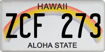 HI license plate ZCF273