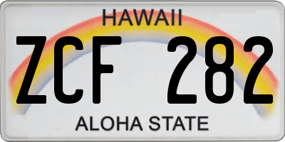 HI license plate ZCF282