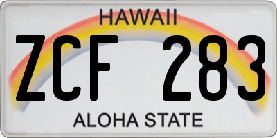 HI license plate ZCF283